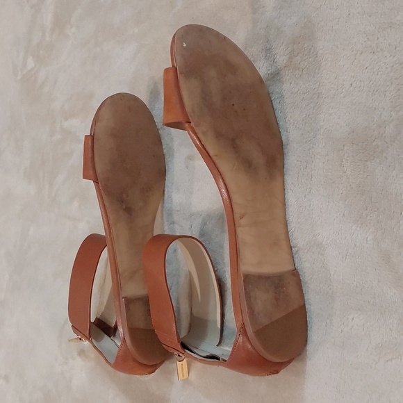 MICHAEL Michael Kors Ava sandals in Tan leather GoldnZipper Womens 8.5 M - Picture 9 of 10